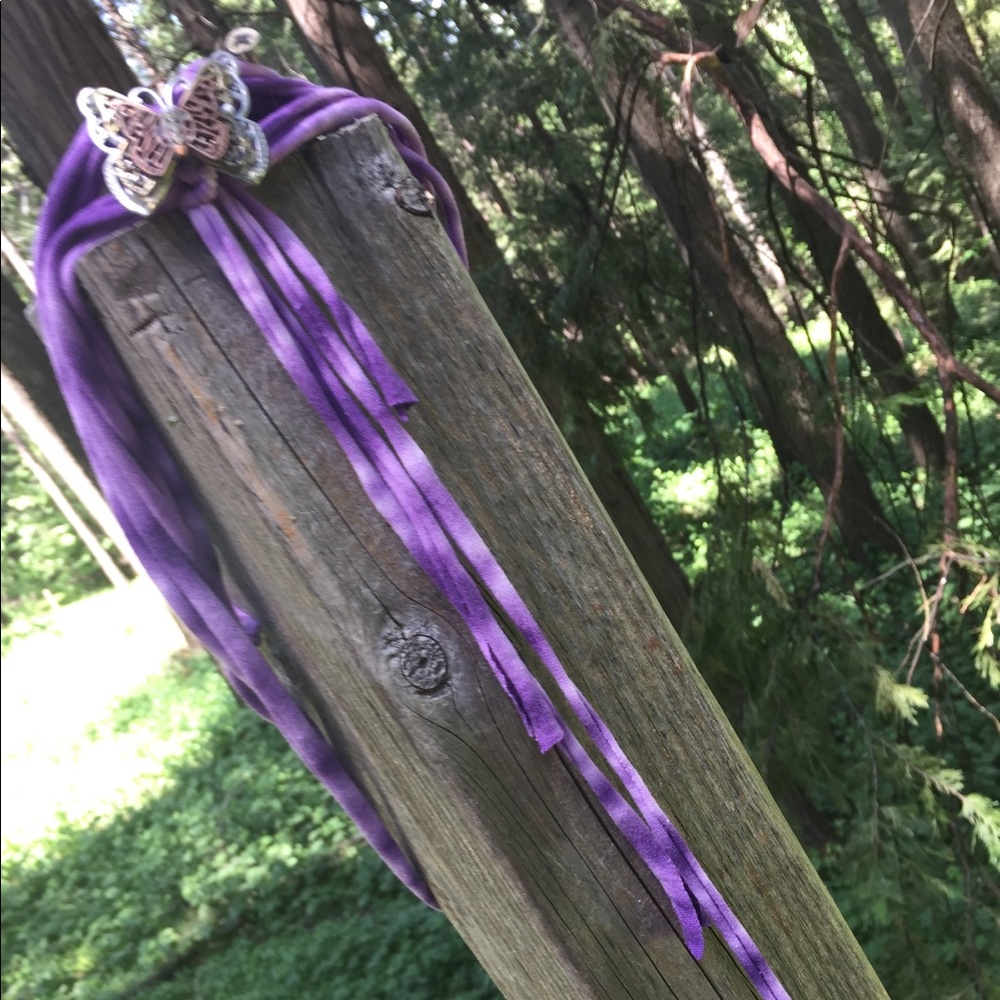 Kreativekristen upcycle purple T-shirt necklace,free shipping always ,HP24and 25 - Picture 4 of 8